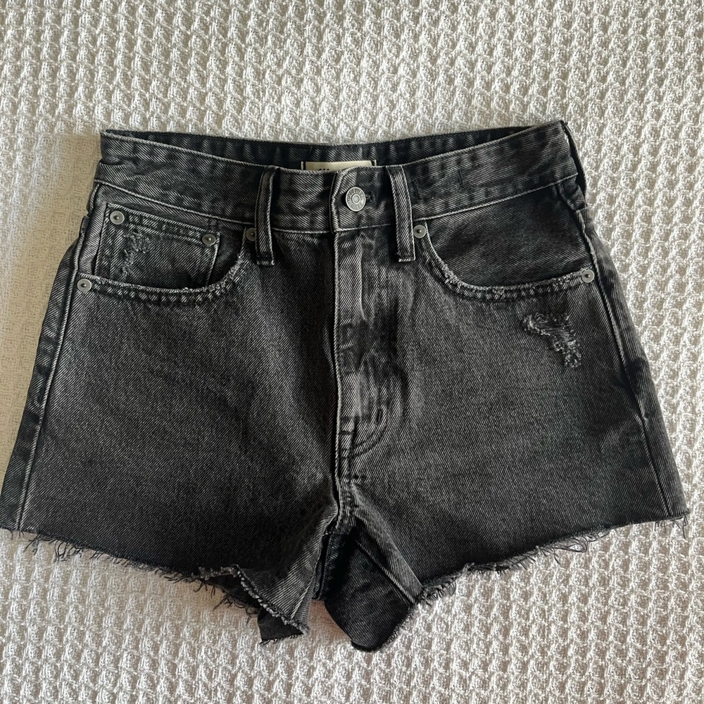 Madewell Relaxed Denim Shorts Black Size 23 NWT